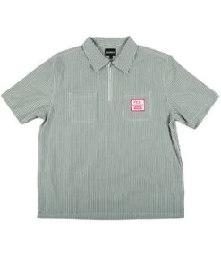 ACE TRUCKS Stamp Zip Work Shirt - White/Green