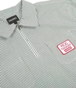 ACE TRUCKS Stamp Zip Work Shirt - White/Green -Skateboard Kortingswinkel ace trucks stamp zip work shirt white green 4