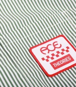 ACE TRUCKS Stamp Zip Work Shirt - White/Green -Skateboard Kortingswinkel ace trucks stamp zip work shirt white green 5