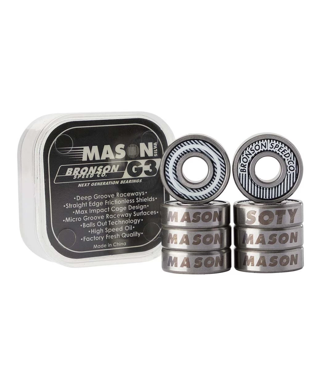 BRONSON SPEED CO. Mason Silva Pro G3 Bearings - White/Black 4 BRONSON SPEED CO. Mason Silva Pro G3 Bearings - White/Black - Afbeelding 2
