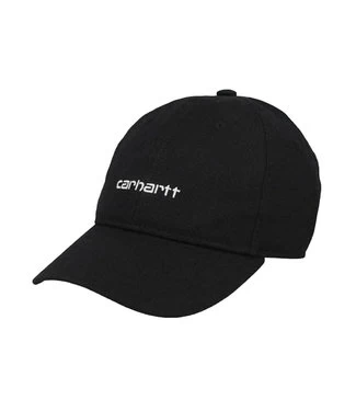 CARHARTT Canvas Script Cap - Black/White 3 CARHARTT Canvas Script Cap - Black/White