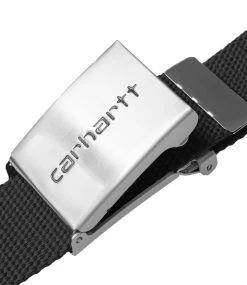 CARHARTT Clip Belt Chrome - Black 8 CARHARTT Clip Belt Chrome - Black -Skateboard Kortingswinkel carhartt clip belt chrome black 2