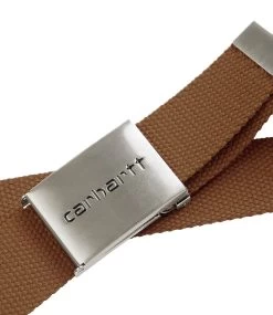 CARHARTT Clip Belt Chrome - Deep H Brown -Skateboard Kortingswinkel carhartt clip belt chrome deep h brown 3