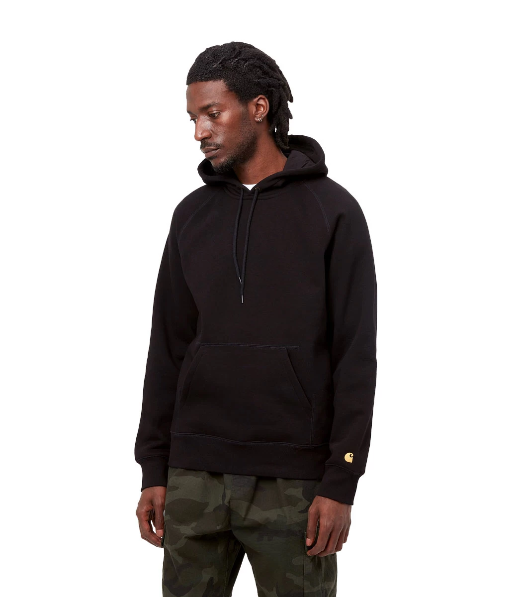 CARHARTT Hooded Chase Sweat - Black/Gold 7 CARHARTT Hooded Chase Sweat - Black/Gold - Afbeelding 5