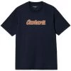 CARHARTT Liquid Script T-Shirt - Blue -Skateboard Kortingswinkel carhartt liquid script t shirt blue