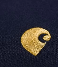 CARHARTT S/S Chase T-Shirt - Dark Navy/Gold -Skateboard Kortingswinkel carhartt s s chase t shirt dark navy gold 4