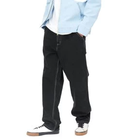 CARHARTT Simple Pant - Black/Heavy Stone Wash -Skateboard Kortingswinkel carhartt simple pant black heavy stone wash 3