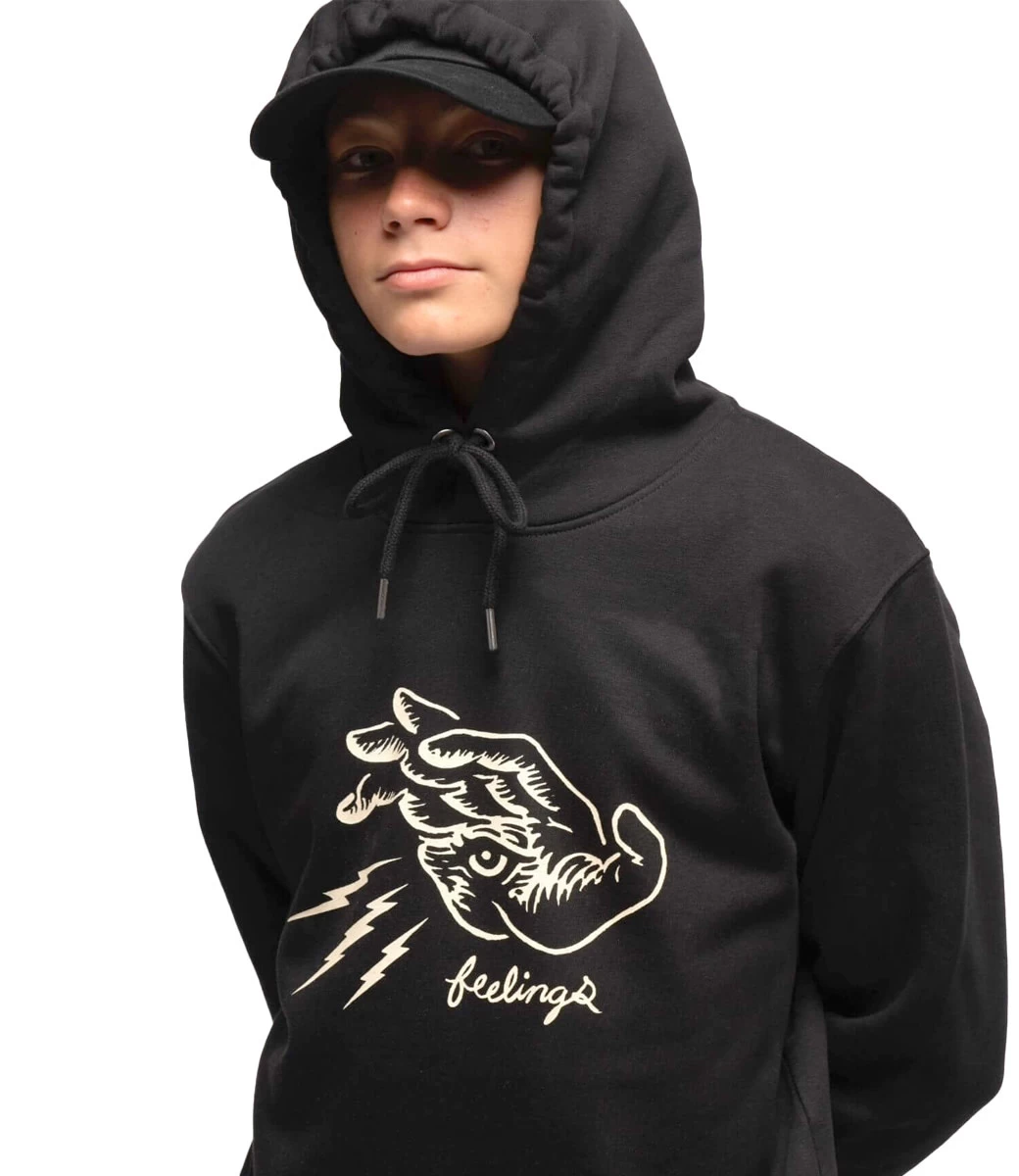 FEELINGS Hand Hooded Sweatshirt - Black 5 FEELINGS Hand Hooded Sweatshirt - Black - Afbeelding 3