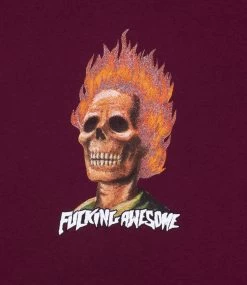 FUCKING AWESOME Flame Skull Hoodie - Maroon -Skateboard Kortingswinkel fucking awesome flame skull hoodie maroon 2