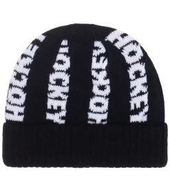 HOCKEY Bob Beanie - Black/White -Skateboard Kortingswinkel hockey bob beanie black white 3