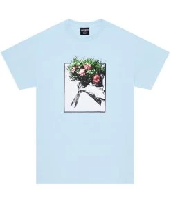HOCKEY Roses T-Shirt - Light Blue -Skateboard Kortingswinkel hockey roses t shirt light blue 1