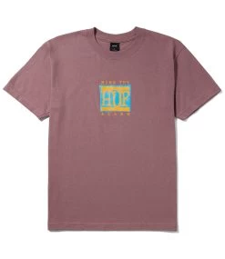 HUF Alarm T-Shirt - Mauve -Skateboard Kortingswinkel huf alarm t shirt mauve 1