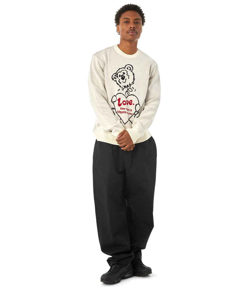 HUF Bad News Crewneck Sweater - Bone 9 HUF Bad News Crewneck Sweater - Bone - Afbeelding 7