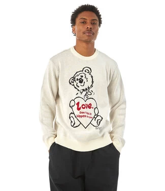 HUF Bad News Crewneck Sweater - Bone 3 HUF Bad News Crewneck Sweater - Bone