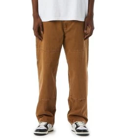 HUF Belden Double Knee Pant - Rubber -Skateboard Kortingswinkel huf belden double knee pant rubber 2