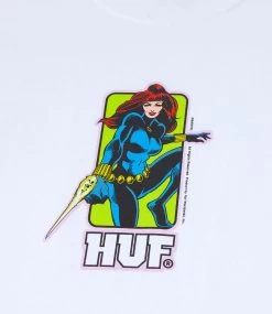HUF Black Widow S/S Tee - White -Skateboard Kortingswinkel huf black widow s s tee white 2