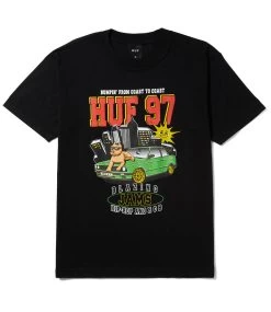 HUF Blazing Jams T-Shirt - Black -Skateboard Kortingswinkel huf blazing jams t shirt black 1