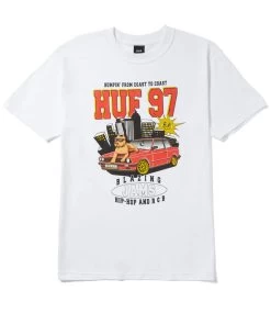 HUF Blazing Jams T-Shirt - White -Skateboard Kortingswinkel huf blazing jams t shirt white 1