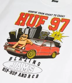 HUF Blazing Jams T-Shirt - White -Skateboard Kortingswinkel huf blazing jams t shirt white 3