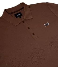 HUF Brighter Days Polo - Bark -Skateboard Kortingswinkel huf brighter days polo bark 4