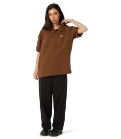 HUF Brighter Days Polo - Bark -Skateboard Kortingswinkel huf brighter days polo bark 5