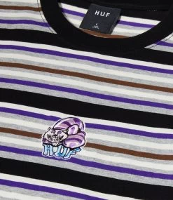 HUF Cheshire Stripe Knit Top - Black -Skateboard Kortingswinkel huf cheshire stripe knit top black 4