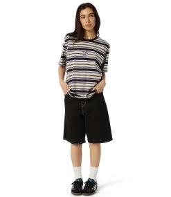 HUF Cheshire Stripe Knit Top - Black -Skateboard Kortingswinkel huf cheshire stripe knit top black 6