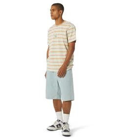 HUF Cheshire Stripe Knit Top - Cream -Skateboard Kortingswinkel huf cheshire stripe knit top cream 6