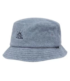 HUF Crown Polar Fleece Bucket Hat - Steel Grey -Skateboard Kortingswinkel huf crown polar fleece bucket hat steel grey 2