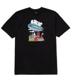HUF Discover T-Shirt - Black -Skateboard Kortingswinkel huf discover t shirt black 1