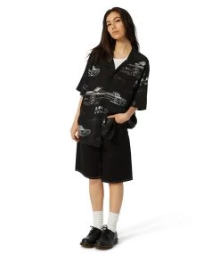 HUF Drop Top Resort Shirt - Black -Skateboard Kortingswinkel huf drop top resort shirt black 2