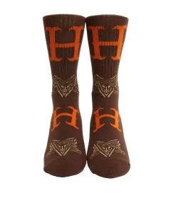 HUF Duality Sock - Chocolate -Skateboard Kortingswinkel huf duality sock chocolate 2