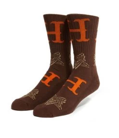 HUF Duality Sock - Chocolate