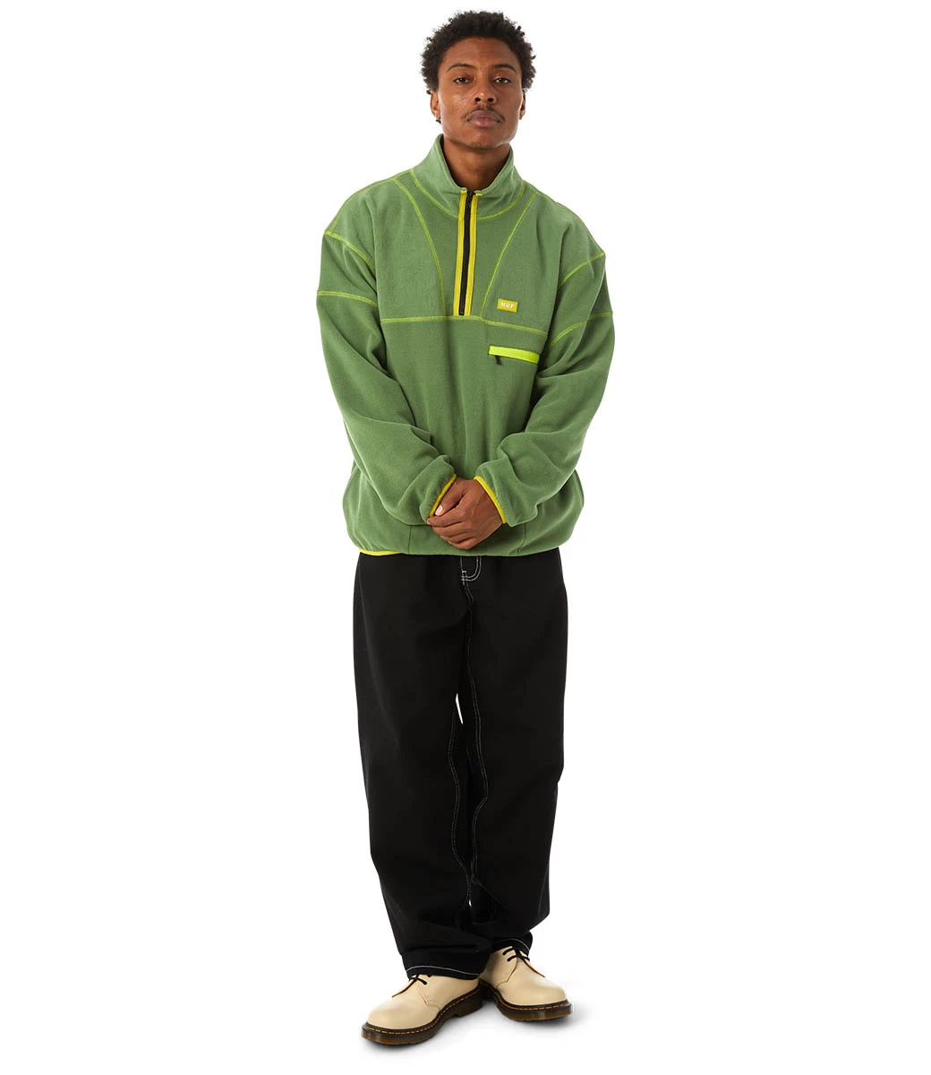 HUF Elysian Quarter Zip Fleece - Avocado 9 HUF Elysian Quarter Zip Fleece - Avocado - Afbeelding 7