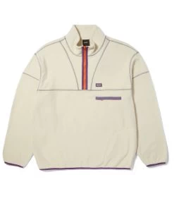 HUF Elysian Quarter Zip Fleece - Bone -Skateboard Kortingswinkel huf elysian quarter zip fleece bone 2