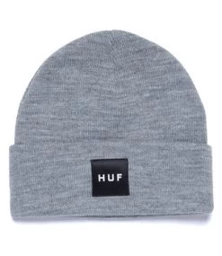 HUF Essentials Box Logo Beanie - Grey Heather