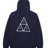 HUF Essentials Tt P/O Hoodie - Navy -Skateboard Kortingswinkel huf essentials tt p o hoodie navy