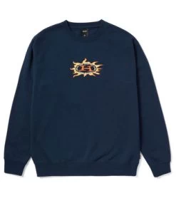 HUF Fire Crewneck - Navy