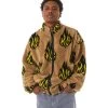 HUF Flamin' Zip Sherpa Fleece - Oatmeal