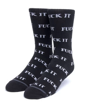 HUF Fuck It Sock - Black 3 HUF Fuck It Sock - Black