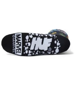 HUF Galactic Heads Crew Sock - Black -Skateboard Kortingswinkel huf galactic heads crew sock black 2