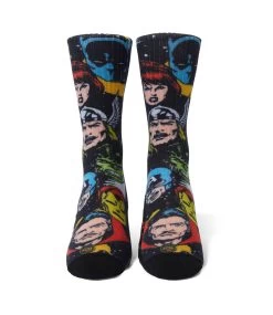 HUF Galactic Heads Crew Sock - Black -Skateboard Kortingswinkel huf galactic heads crew sock black 3