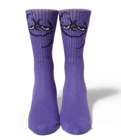 HUF Green Nuggets Crew Sock - Purple -Skateboard Kortingswinkel huf green nuggets crew sock purple 2