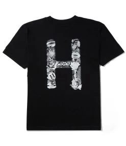 HUF H-St T-Shirt - Black -Skateboard Kortingswinkel huf h st t shirt black 2