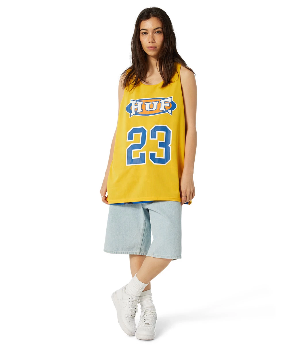 HUF Half Court Reversible Jersey - Blue/Yellow 4 HUF Half Court Reversible Jersey - Blue/Yellow - Afbeelding 3