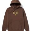 HUF Hat Trick Hoodie - Coffee -Skateboard Kortingswinkel huf hat trick hoodie coffee