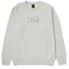 HUF Home Team Crewneck - Heather Grey -Skateboard Kortingswinkel huf home team crewneck heather grey