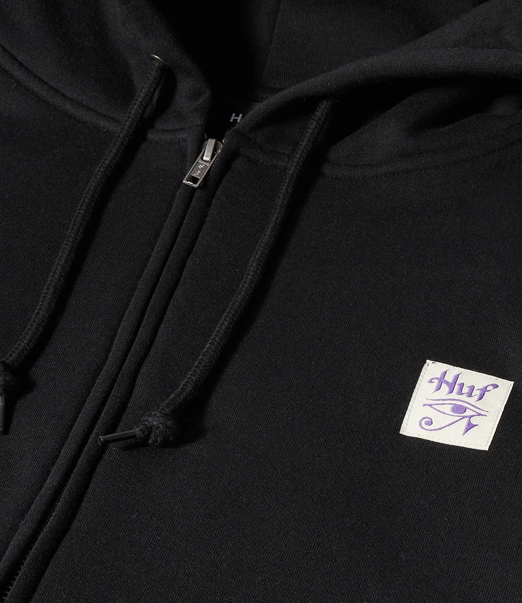 HUF Horus Zip Hoodie - Black 6 HUF Horus Zip Hoodie - Black - Afbeelding 4