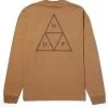 HUF Huf Set Tt L/S Tee - Camel -Skateboard Kortingswinkel huf huf set tt l s tee camel