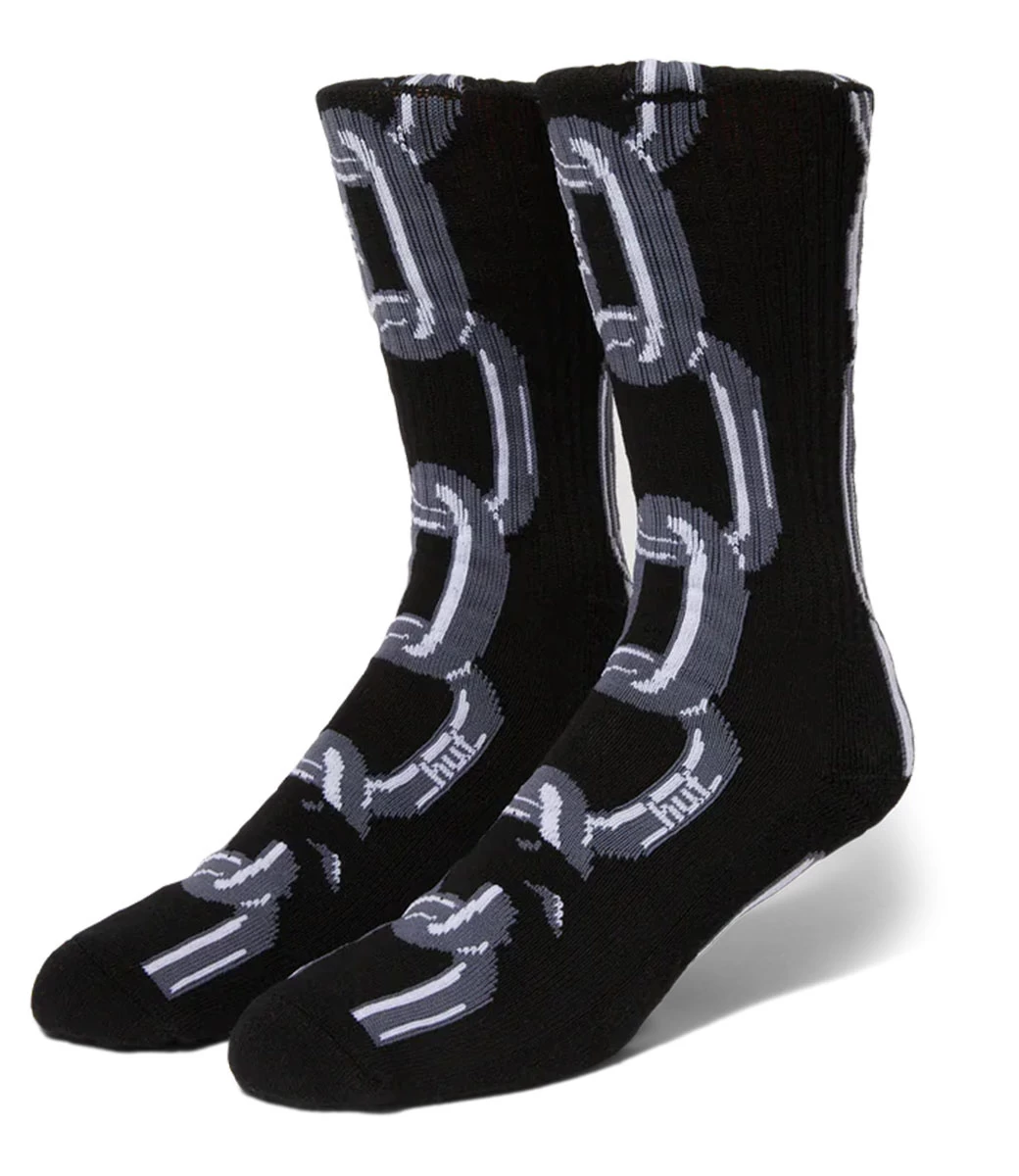 HUF Linked Crew Sock - Black 4 HUF Linked Crew Sock - Black - Afbeelding 2